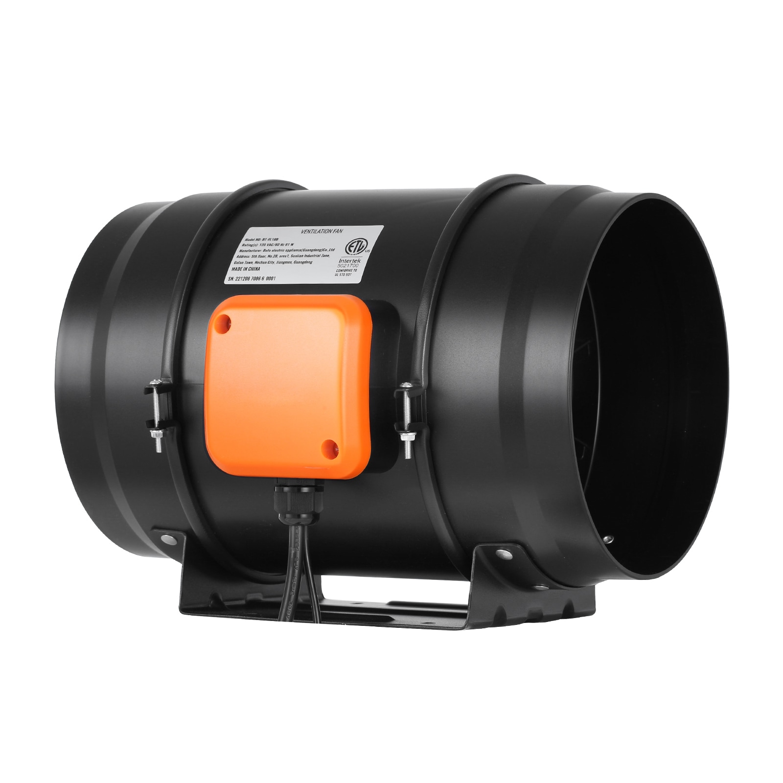 8 Inch Inline Duct Fan HVAC Exhaust Blower Kit AC Variable Speed Control_voghion.com